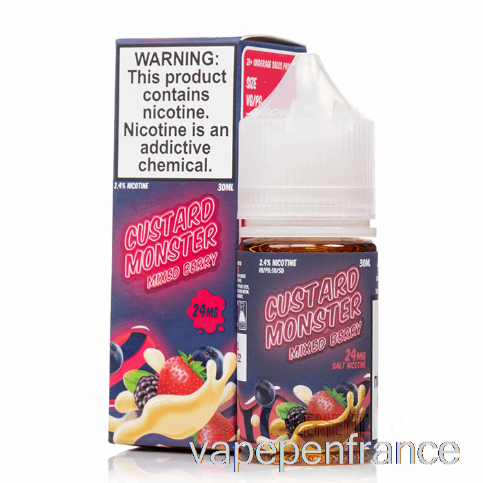 Baies Mélangées - Sels De Monstre à La Crème Anglaise - Stylo Vape 30 Ml 24 Mg